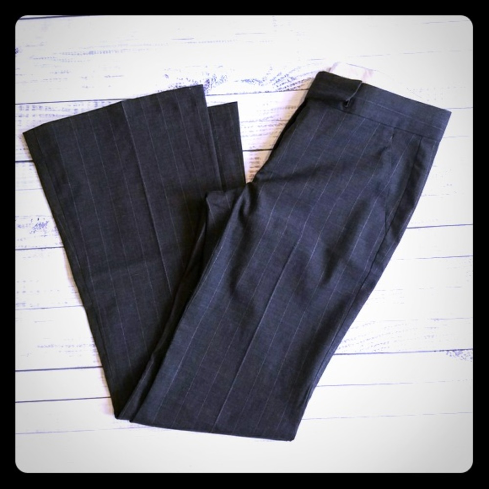 Theory Tara Pants In Gray Pinstripe